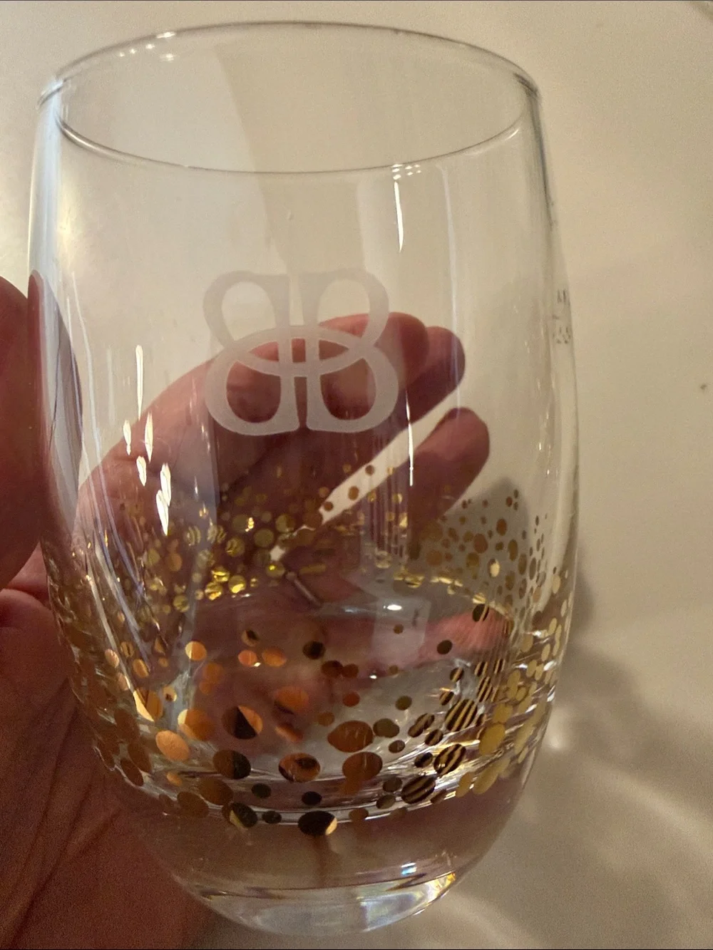 Baileys gold dot rocks glasses - set of 2